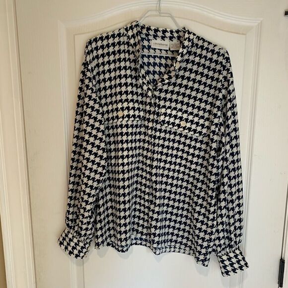 Liz Claiborne collection black and white blouse - Picture 1 of 5